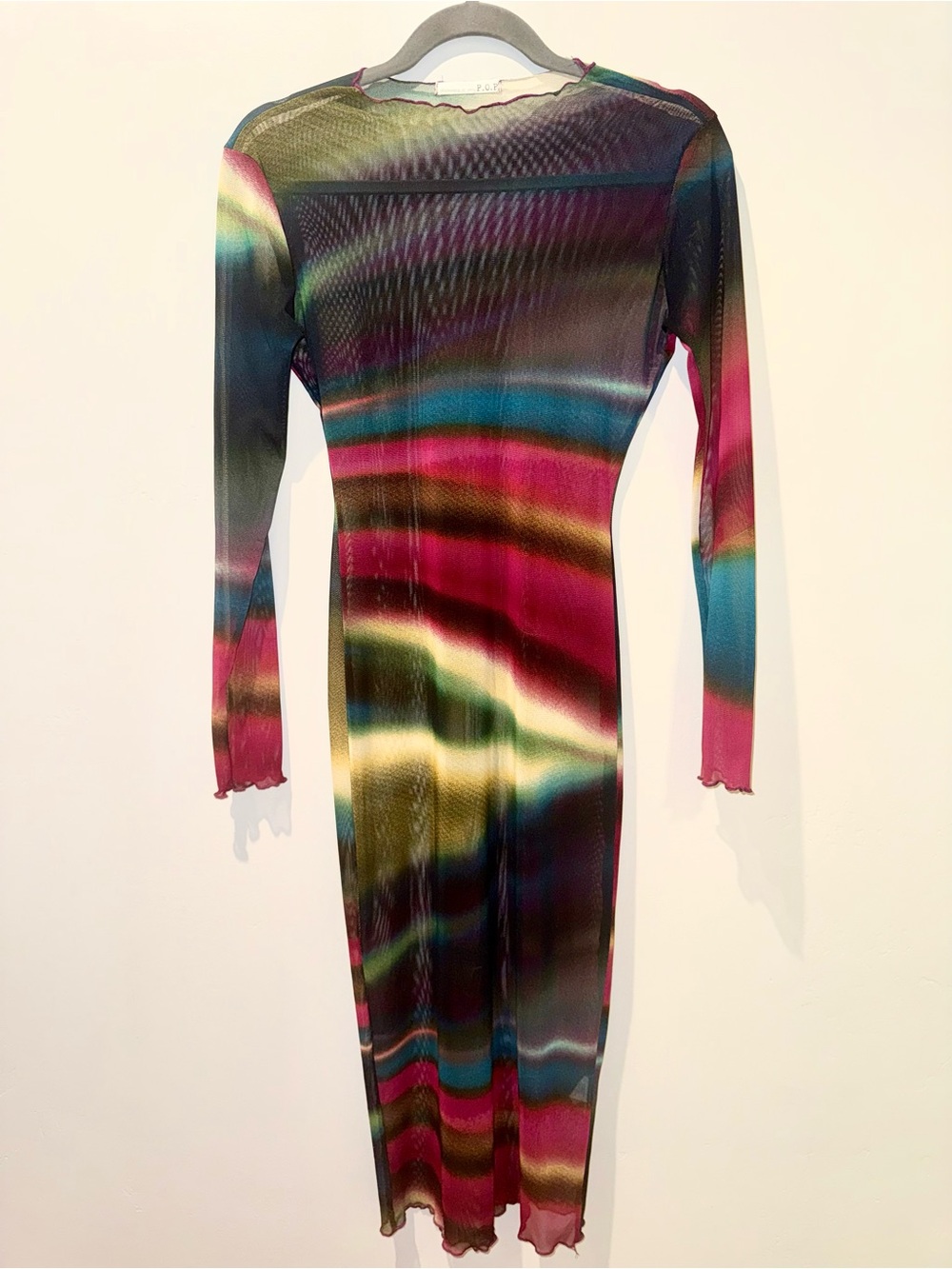 Philosophy of Paek (P.O.P.) Women’s Multicolor Mesh Sheer Midi Dress Size Medium